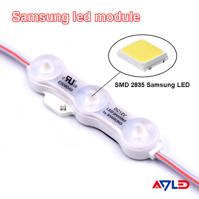 Samsung LED মডিউল লাইট সোর্স ইনজেকশন SMD 2835 3 ল্যাম্প ওয়ার্ম হোয়াইট 12V জলরোধী IP68