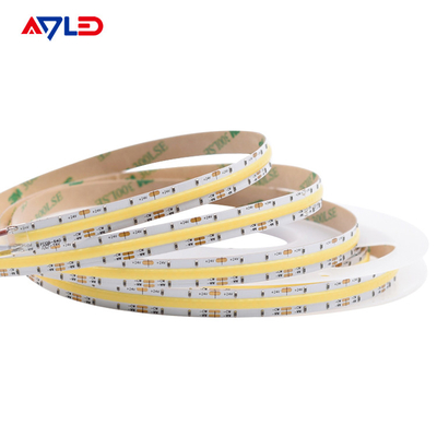 উচ্চ ঘনত্ব DC24V বিন্দুহীন লাইনার LED টিউনযোগ্য CCT (2700K-6500K) COB 640Leds স্ট্রিপ লাইট নিম্ন ভোল্টেজ টেপ লাইট