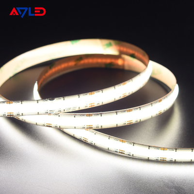 উচ্চ ঘনত্ব DC24V বিন্দুহীন লাইনার LED টিউনযোগ্য CCT (2700K-6500K) COB 640Leds স্ট্রিপ লাইট নিম্ন ভোল্টেজ টেপ লাইট