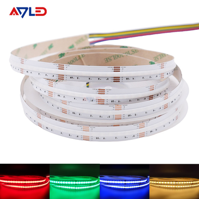 RGB CCT COB LED স্ট্রিপ লাইট 24VDC রঙ পরিবর্তনকারী ডটলেস নমনীয় LED টেপ