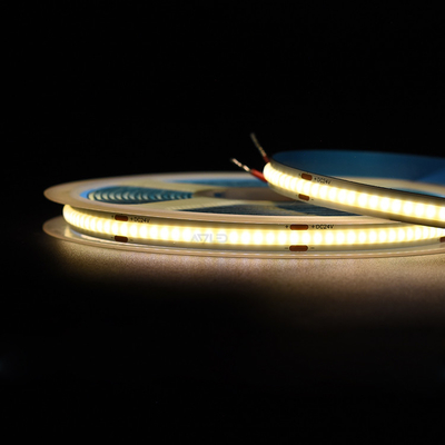উচ্চ ঘনত্ব পয়েন্টহীন 480Leds নমনীয় COB স্ট্রিপ হালকা COB LED স্ট্রিপ 5 মিটার / রিল 8MM 12V/24V