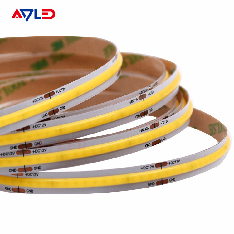 উচ্চ দক্ষতা 5m রিল-টু-রিল পিসিবি DC12V 24V নমনীয় COB স্ট্রিপ লাইট 320LEDS 100Lm/W স্পটলেস উজ্জ্বলতা সহ