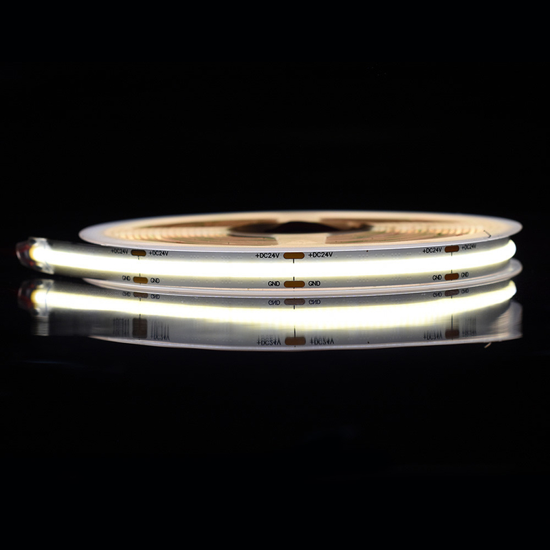COB LED স্ট্রিপ 528 চিপ সহ 8mm প্রস্থ এবং 3000k 4000k এবং 6500k রঙের বিকল্প পর্দা বিলবোর্ডের জন্য