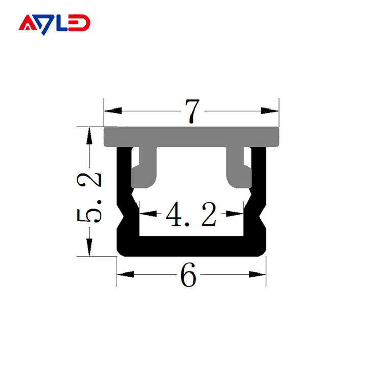 1m 2m 3m ADP-0606 এলইডি লাইটিং স্ট্রিপ জন্য অ্যালুমিনিয়াম প্রোফাইল বহিরঙ্গন প্রোফাইল হালকা LED প্রোফাইল